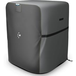 LIBZAKI Air Conditioner Cover Waterproof 600D Heavy Duty for Outside Units-Durable AC Cover Universal Sizes Square Fits up to 38 x 38 x 40inches-Gray/Black