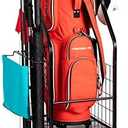 FHXZH Golf Bags Storage Garage Organizer - Golf Bag Stand Fit Single Golf Bags, Golf Clubs, and Golf Equipment Accessories, Golf Bag Storage Rack with Wheels for Garage, Club, Shed, Basement
