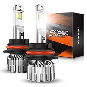 SEALIGHT 9007/HB5 Bulbs 46000LM, 9007 Bulbs 6500K Cool White Fog Lights, 60000+ Hours‚Äô Lifespan with 15000RPM Cooling Fan, 1:1 Mini Size QuickInstall Plug and Play, Pack of 2