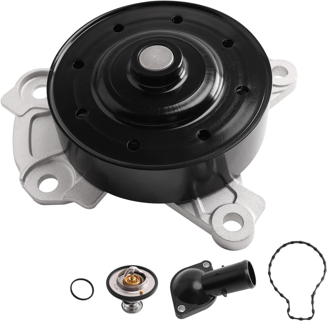 Water Pump and Thermostat Kit Compatible with 2008-2014 XD & 2009-2019 Corolla & 2009-2013 Matrix 1.8L L4 Engine, Replace # AW6351 1610039466 9025927 1305A190