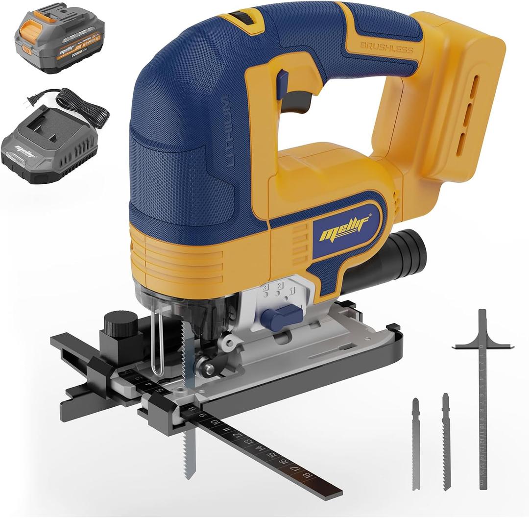 EASTYLE Cordless JigSaw Compatible with DEWALT 20V Battery,with 4Ah Battery & Charger,800-3200 SPM & 4 Cutting Positions,5.3" Wood/0.78" Aluminum Cuts,Dust Collection Port & Dual Safety Lock