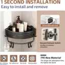 Rustproof Aluminum Corner Shower Caddy, Press-to-Install Triangle Shelf with Hooks, Suction Bathroom Shower Organizer & Shampoo Holder for Inside - Must-Have Bathroom Storage Rack