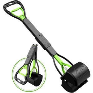 TIMINGILA Pooper Scooper 28" Long Handle Portable Pet Poop Scooper for Large and Small Dogs,High Strength Material and Durable Spring,Great for Lawns, Grass, Dirt, Gravel (Green)