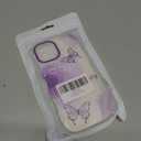 Compatible with iPhone 12 Butterfly Case for Women Girls,Aesthetic Cute Girly Wavy Design Soft Shockproof Cell Phone Cover for iPhone 12 (Butterfly/Purple)