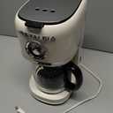 Nostalgia Classic Retro 10 Cup Coffee Maker - One-Touch Drip Brew, Reusable Filter - Anti-Drip, Auto Shutoff, & Time Display - Dishwasher Safe 50 oz Carafe - Cream