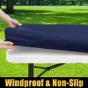 Smiry Rectangle Picnic Table Cloth, Waterproof Elastic Fitted Tablecloths for 6 Foot Tables, Washable Polyester Table Cover for Camping, Indoor and Outdoor (Navy, 36"x72")