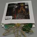 YEAHOME Christmas Tree Topper, Gold Glittered Hollow 7-Point Star Tree Topper, Lighted Wire Star with 20 LED Lights for Christmas Treetop, Xmas Tree Topper with Timer, Christmas Tree Decorations