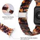 HOPO Compatible With Apple Watch Band 38mm 40mm 41mm 42mm 44mm 45mm 46mm 49mm,Resin Watch Strap Bracelet Wristband Fashion Lightweight Replacement For iWatch Bands Series 11 Ultra 10 9 8 7 6 5 4 3 2 1 SE for Women Men (Amber Tortoiseshell)
