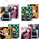 SDONY 12pcs Demon Party Gift Bags with Handles, Slayer Birthday Party Supplies for Party Decorations