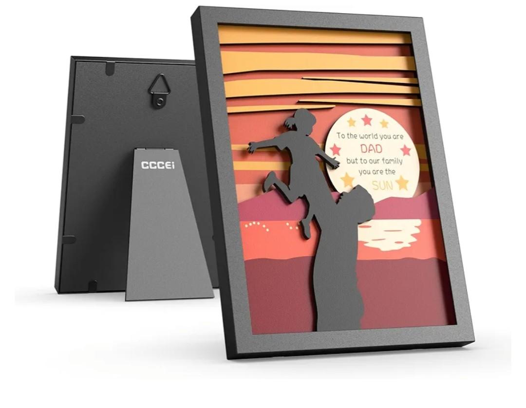 CCCEI Black 8x10 Desk Decor for Home Office, Gifts for Men From Daughter, Unique Thank You, Love Gift Ideal for Brthday, Fathers Day Christmas.