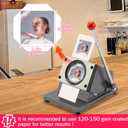 2X2inch Square Fridge Photo Magnet Maker Machine, DIY Button Press Maker Kit with Paper Cutter+100pcs Supplies
