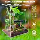 Large Jumping Spider Enclosure, Acrylic Ventilated Terrarium with Magnetic Front and Top Doors, 8.5x8.5x12 Inch, Transparent, Lockable (Large Size)