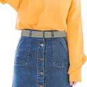 TIESOME Women Adjustable Elastic Belt, Stretch Invisible Belt Flat Buckle Waist Belts No Show Belt for Pants Jeans Dresses