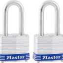 Master Lock 3QLF Outdoor Padlock with Key, 4 Pack Keyed-Alike,Silver (1-1/2" shackle)