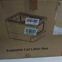 Marchul Stainless Steel Cat Litter Box with Lid & Drawer, Adjustable Front Entry Top Exit Kitty Box, Large Metal Covered Litter Box with Scoop & Litter Mat, Dark Gray
