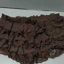 Women Mini Lace Shorts Y2K Sexy Ruffle Layered Elastic Waist Solid Color Bloomer Shorts Streetwear L
