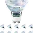 DEWENWILS 10-Pack GU10 Bulb Dimmable, LED Bulb Replacement for Track Lighting, Two Prong Bulb with Glass Cove for Range Hood, 50W Equivalent, 500LM, UL Listed (5000K Daylight White - 35Beam Angle)