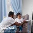 BGment Star Room Darkening Curtains for Kids Bedroom - Grommet Thermal Insulated Silver Star Print Kids Curtains for Living Room, Set of 2 Panels, Baby Blue, 52 x 84 Inch