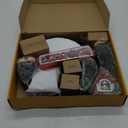 12 Pcs Christmas Table Decorations Village Sets with 13" Lazy Susan Winter Xmas Holiday Table Centerpieces Town Building Collection, Light-up House Trees Santa Snowman Indoor Decor