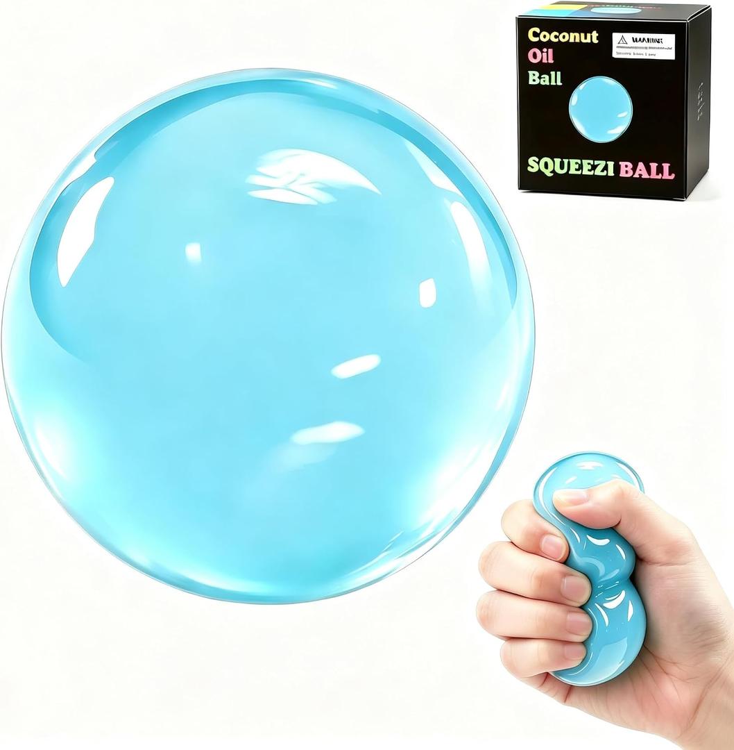 Coconut Oil Squishy Stress Ball, No Rebound Sensory Fidget Toys-Blue, 2.36 inches