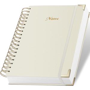 Spiral Notebook Journal, 328 Pages Linen Hardcover College Ruled Notebook, Lined Thick Journals for Women Men, A5 Thick Spiral Journal for Writing, 100GSM Paper, Cute Notebooks for Work School