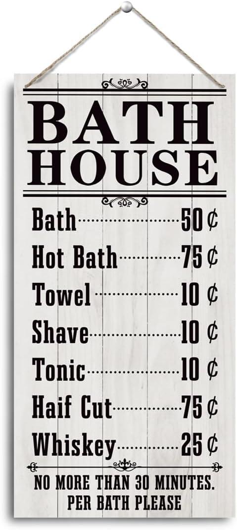 Bathroom House Decor, Home Decor, Funny Bathroom Wall Art, Wash Room Quote, Rustic Wall Decorate, Farmhouse Decoration, Rustic Farmhouse Decoration, 11.8 * 5.9 Inch, Housewarming Gift