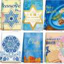 Peryiter 6 Pcs Passover Kitchen Towels 14.2 x 21.3 Inches Assorted Jewish Holiday Kitchen Towel Star of David Jewish Seder Plate Towel Passover Party Decorations Gift for Festival Holiday Party