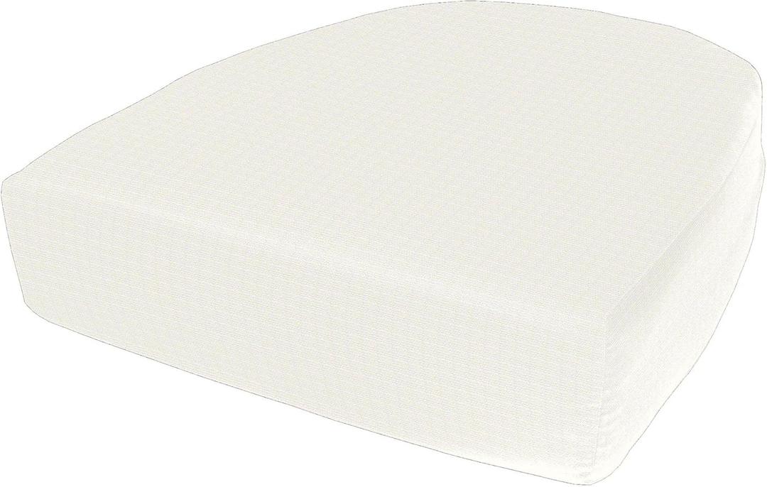 Cushion Source Rounded Back Seat Cushion, 19.5" x 20" x 5" deep Indoor and Outdoor Durable seat Cushion Made with Fade Resistant Sunbrella Fabric, Hidden Zipper, Sunbrella Canvas White