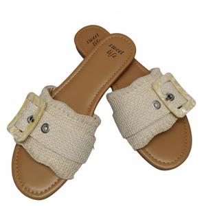 Beige and Brown Women's Sandals, 8.5 Size