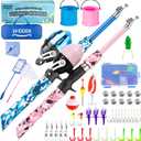 WIDDEN Kids Fishing Pole, Portable Telescopic Kids Fishing Poles for Boys and Girls, Fishing Rod and Reel Combo Kit with Tackle Box, and Fishing Net, Best Fishing Pole for Toddler Youth, 1.5 Meters