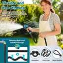 Garden Hose 100FT Non-Expanding, Lightweight Hose With 10-Function Nozzle, Leak-Proof No-Knot, Easy to Carry, Wear-Resistant, Sturdy 3/4GHT Flexible Water Hose for Outdoor (Black with Nozzle)