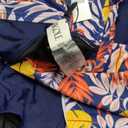 Hanna Nikole Women's Tankini Swimsuit Plus Size Color Block Tummy Control Swimdress Elegant Bathing Suit with Boyshort (Navy Blue/ Red Leaves)
