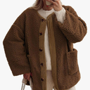 PRETTYGARDEN Women's 2026 Winter Coats Long Sleeve Button up Fuzzy Sherpa Fleece Jackets Outerwear Fall Fashion Clothes, Large