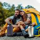 1 Gallon Water Bottle Insulated(Cold for 48 Hrs),BPA Free & Leak Proof,128oz Stainless Steel Water Jug, Large Water Bottle with Straw Spout Lids for Gym, Hiking, Camping & Travel, Stainless