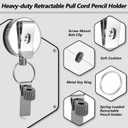 2Pcs Retractable Pull Pen Pencil Holder 24'' Universal Lanyard Retractable Pencil Pull with Belt Clip and Key Ring for Carpenters Nurses Workers