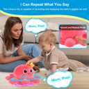 Octopus Crawling Toy - Octopus Toy with Light, Music, Voice Control, and Clap Hands Awake for 2+ Year Old Boys and Girls