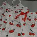 Remidoo Women's Cherry Print Pajama Sets Cami Top and Pants 2 Pieces Pj's Sleepwear, S