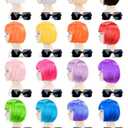 MIUSKATL 16 Pack Colored Bob Wigs with Bangs, Colorful Wigs with Sunglasses Bulk, Neon Party Fun Hair Wig for Women Costume Cosplay (Multicolor)
