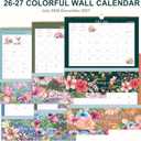 Wall Calendar 2026-2027 - Pocket Calendar, 11.2" x 11.2", 2026-2027 Calendar with Pockets, Jul. 2026 - Dec. 2027, Wall Calendar 18 Month with One Pockets, Calendars for Office School Home, Golden Twin Wire Binding, Premium Paper - 12 Different Floral