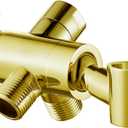 Shower Diverter Valve with Handshower Mount, G1/2 Brass Shower Arm Diverter 3 Way Bathroom Universal Shower System Replacement for Handheld Shower and Fixed Shower Head, Polisded Gold