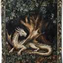 Dragon Blanket Gifts for Women Adult Girls,Tree of Life Throw Blankets,Soft Comfy Lightweight for Home Halloween Couch Bed Sofa Decor,Medieval Aesthetic Renaissance Art  60x50 Inch, Dragon