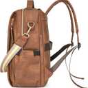 Dora & Liz Laptop Backpack for Women, Leather Travel Backpack with 15.6 Inch Laptop Compartment, College Work Computer Bag