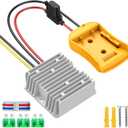 Azocek 20V to 12V Step Down Converter Compatible with DeWalt 20V Battery, 20A 240W DC 12V Buck Converter Adapter for Power Wheel, with 30A Fuse & Wiring Terminal