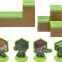 DecoSet Mobs Beware Minecraft Cake Topper, 6-Piece Stackable Cake Decoration, Interlocking 3D Blocks With Characters, Food Safe Birthday Cake Decoration