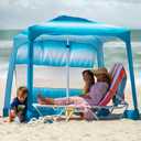 AMMSUN Beach Cabana, 6.5'6.5' Beach Canopy, Easy Set up and Take Down, Cabana Tent with Sand Pockets, Instant Sun Shade with Side Wall, Gradient Blue