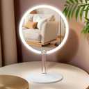 Makeup Mirror with Lights, 4K Ultra-Clear Reflection, Long-Press Adjustable Brightness, 3 Glow Settings, Flexible Multi-Angle DesignPerfect for Makeup and Skincare (White)