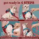 rabbitgoo Cat Harness and Leash for Walking, Escape Proof Soft Adjustable Vest Harnesses for Cats, Easy Control Breathable Reflective Strips Jacket, Red & Teal, S