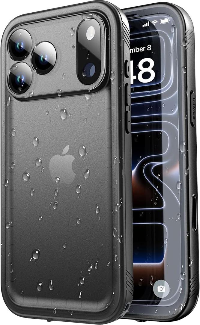 SPORTLINK for iPhone 17 Pro Case  IP68 Waterproof Military Protective Full Body Heavy Duty Shockproof 360 Sealed Dustproof with Camera Screen Protector Phone Cover for iPhone 17 Pro 6.3" Black