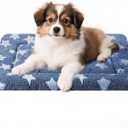 Dog Bed Mat - Comfortable Dog Kennel Pad, Multi-Purpose Crate Bed Mats for Dogs & Cats (NavyBlue&Stars, 24.0" L x 18.0" W x 1.5" Th)