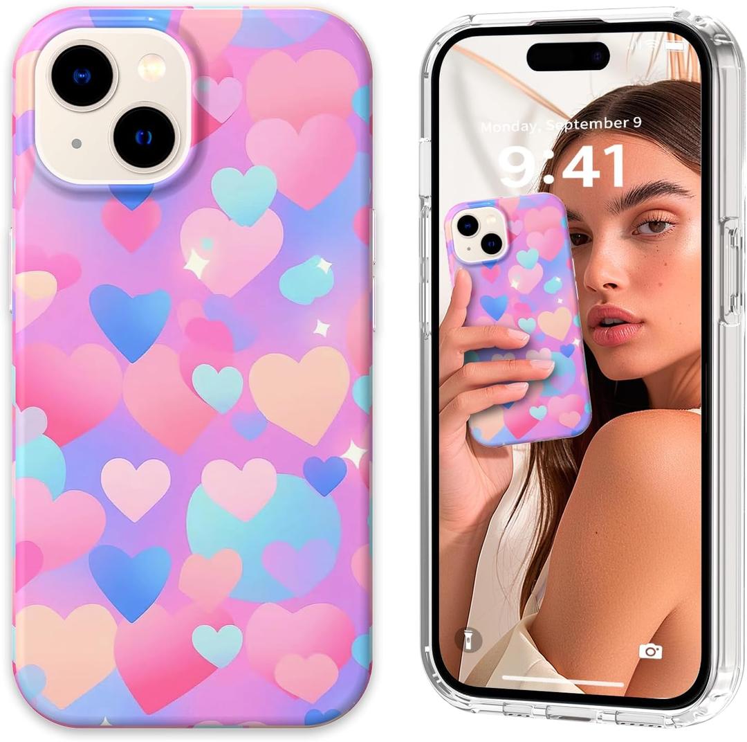 Magnetic for iPhone 15 Plus Case Cute for Women, [Compatible with Magsafe][Drop Protection] Slim Colorful Flowers Oil Painting Printed Girly Floral Phone Case for iPhone 15 Plus